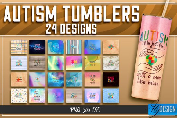Autism Tumblers Autism Design 20 Oz