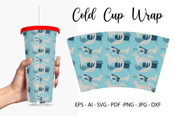 Blue Fox Tumbler Design Abstract