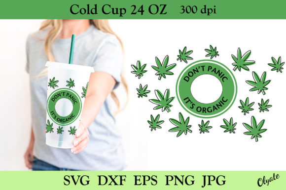 Cannabis Cold Cup Wrap. 24 OZ Cold Cup F