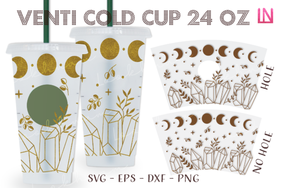 Crystal Moon Phase 24 Oz Venti Cold Cup