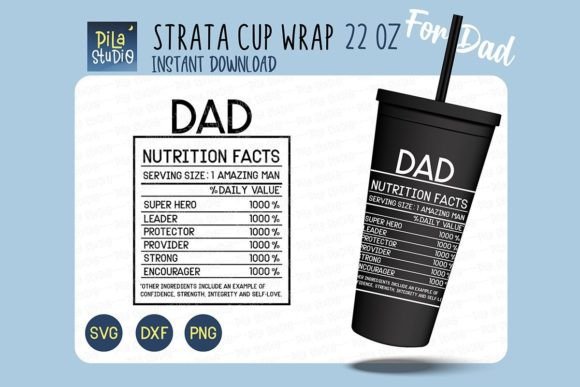 Dad Nutrition Label 22 Oz Cricut SVG Png
