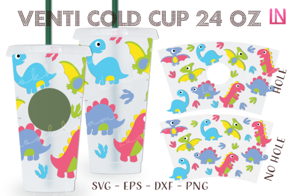 Dinosaur Footprints 24 Oz Venti Cold Cup