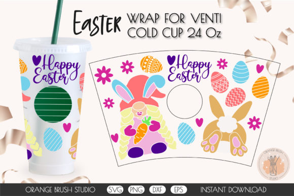 Easter Bunny and Gnome Wrap Venti Cup