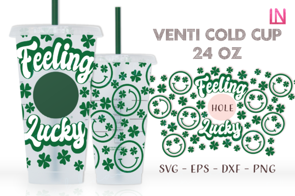 Feeling Lucky Smiley Face 24Oz Venti Cup