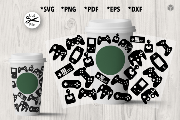 Gamer Hot Cup Wrap Template
