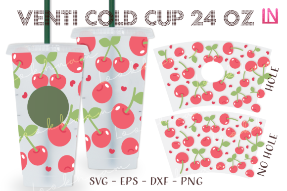 Giant Cherry 24 Oz Venti Cold Cup Wrap
