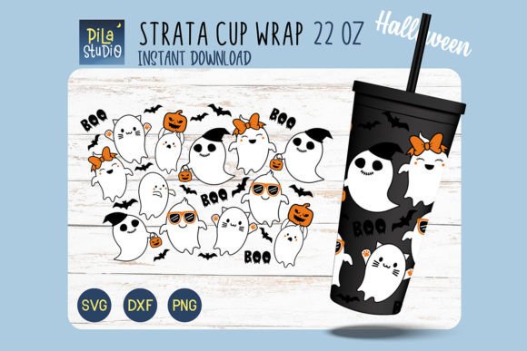 Halloween Cute Ghost Strata SVG Cricut