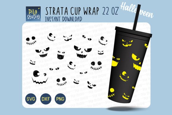Halloween Ghost Strata Cups SVG PNG