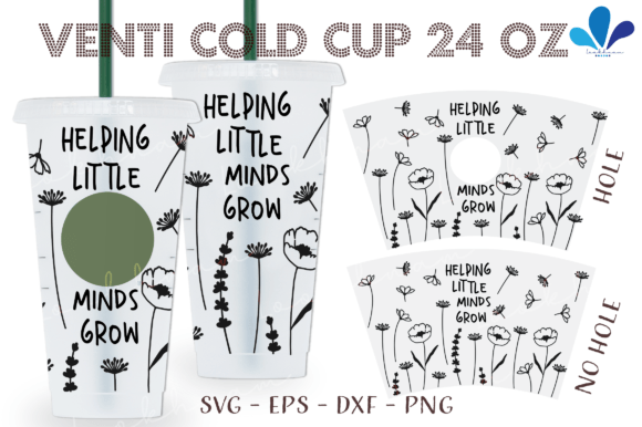 Helping Little Mind Grow Flower Wrap SVG