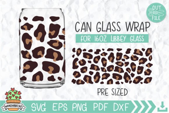 Leopard Cheetah Libbey Glass Can