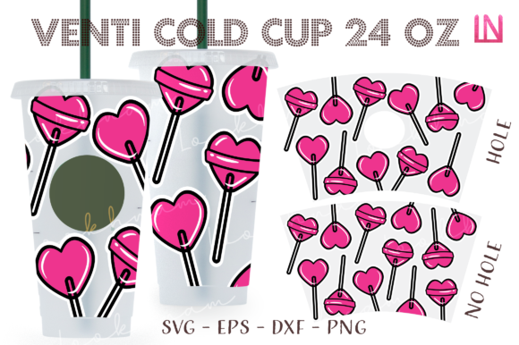 Lollipop Heart Valentine Venti Cup