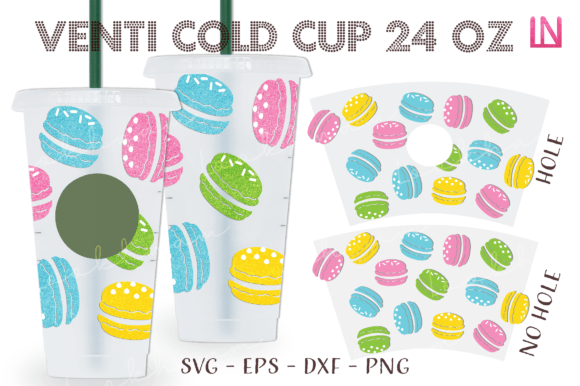 Macaroons Colorful Bakery Venti Cup Wrap