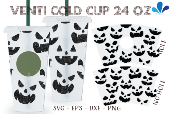 Pumpkin Face Halloween Venti Cup Wrap