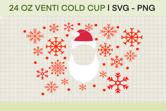 Santa Snowflakes 24oz Cold Cup Wrap