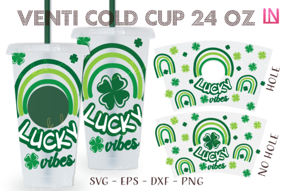 St Patrick Lucky Vibes 24Oz Venti Wrap