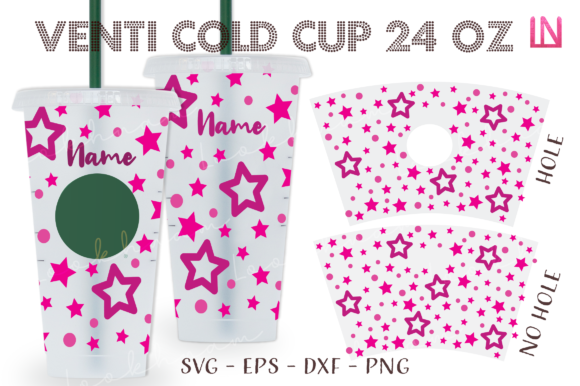 Star Confetti 24 Oz Venti Cold Cup Wrap